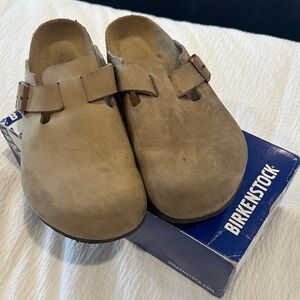 Birkenstock Tan leather Slip-On Clogs